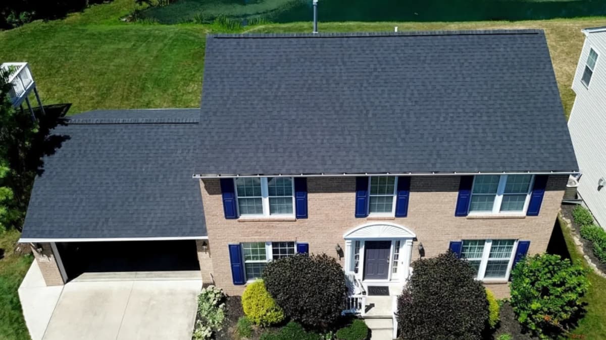 Completed roof on a Franklin Township home, 46239